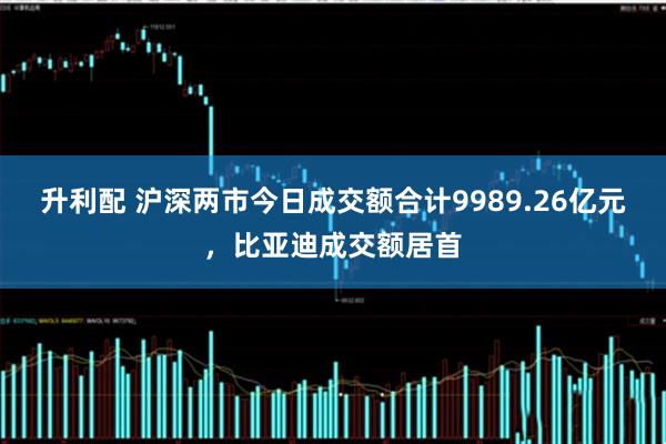 升利配 沪深两市今日成交额合计9989.26亿元，比亚迪成交额居首