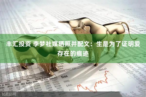 丰汇投资 李梦社媒晒照并配文：生是为了证明爱存在的痕迹