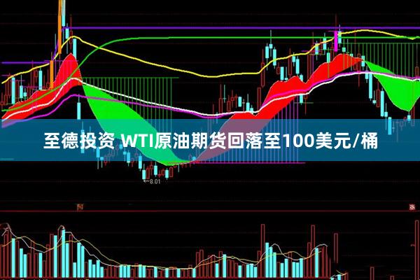 至德投资 WTI原油期货回落至100美元/桶